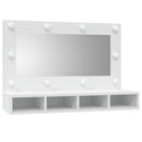 vidaXL fehér tükrös szekrény LED-ekkel 90x31,5x62 cm