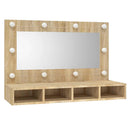 vidaXL sonoma tölgy tükrös szekrény LED-ekkel 90 x 31,5 x 62 cm