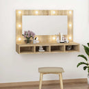 vidaXL sonoma tölgy tükrös szekrény LED-ekkel 90 x 31,5 x 62 cm