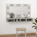 vidaXL betonszürke tükrös szekrény LED-ekkel 90 x 31,5 x 62 cm