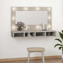 vidaXL betonszürke tükrös szekrény LED-ekkel 90 x 31,5 x 62 cm