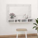 vidaXL magasfényű fehér tükrös szekrény LED-ekkel 90 x 31,5 x 62 cm