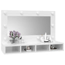 vidaXL magasfényű fehér tükrös szekrény LED-ekkel 90 x 31,5 x 62 cm