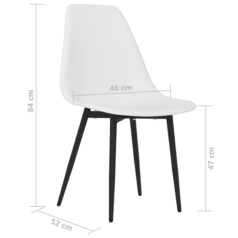 vidaXL 2 db fehér polipropilén étkezőszék