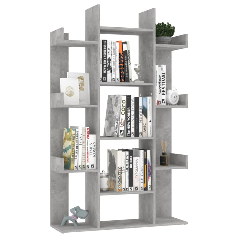 vidaXL betonszürke szerelt fa könyvszekrény 86 x 25,5 x 140 cm