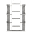 vidaXL betonszürke szerelt fa könyvszekrény 86 x 25,5 x 140 cm