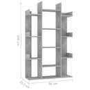 vidaXL betonszürke szerelt fa könyvszekrény 86 x 25,5 x 140 cm
