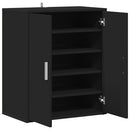 vidaX fekete szerelt fa cipősszekrény 60 x 35 x 70 cm