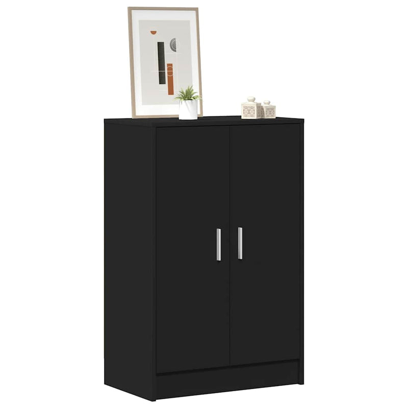 vidaXL fekete szerelt fa cipősszekrény 60 x 35 x 92 cm