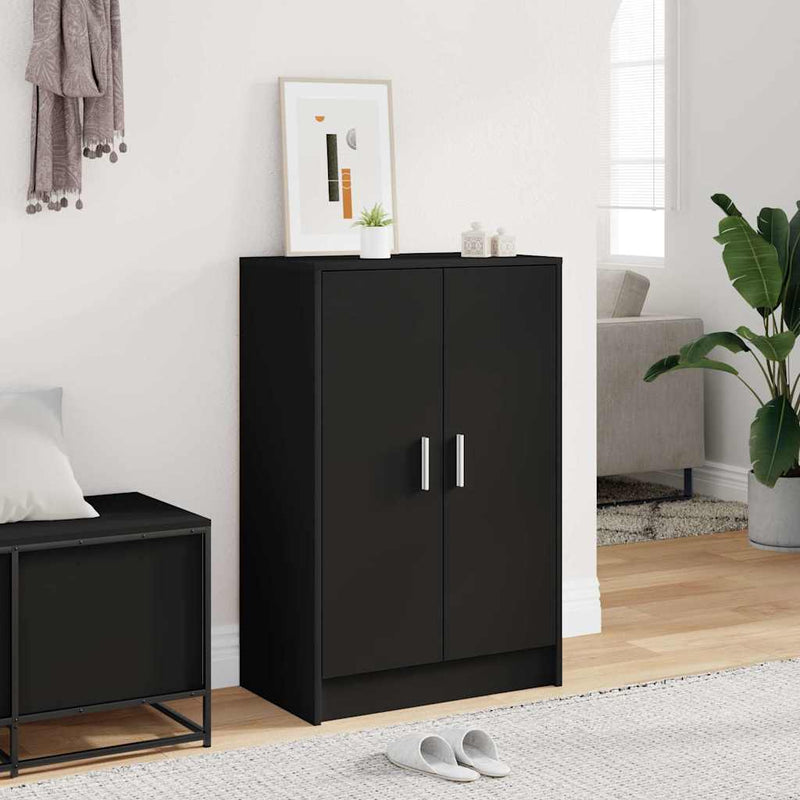vidaXL fekete szerelt fa cipősszekrény 60 x 35 x 92 cm