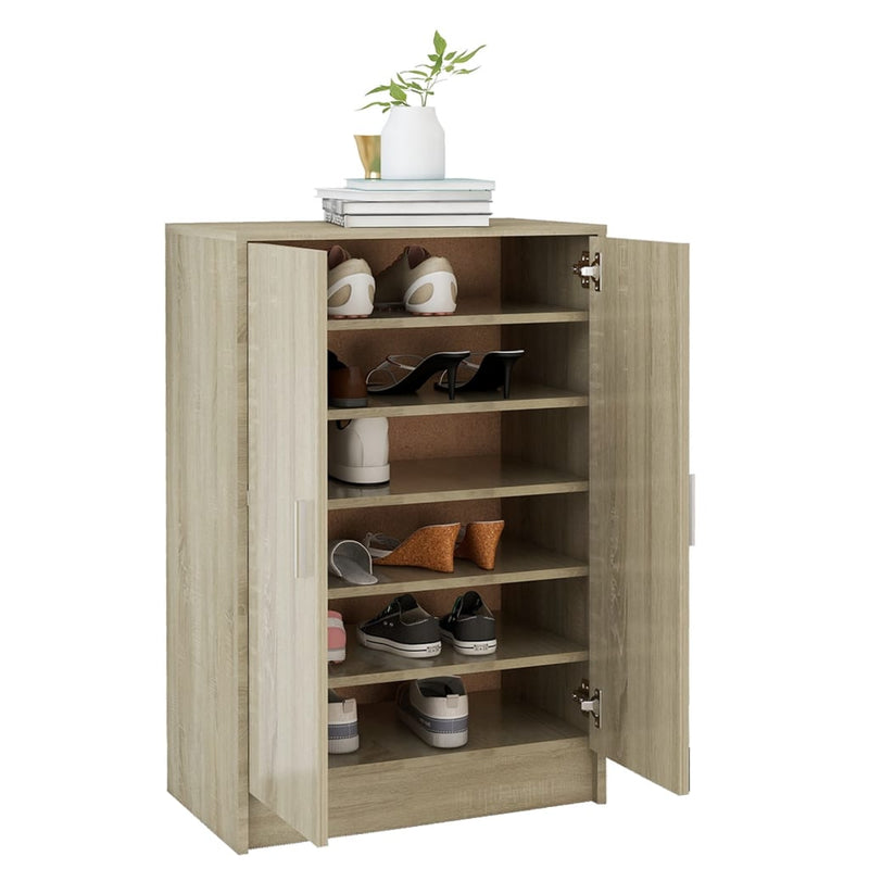 vidaXL sonoma tölgy színű szerelt fa cipősszekrény 60 x 35 x 92 cm