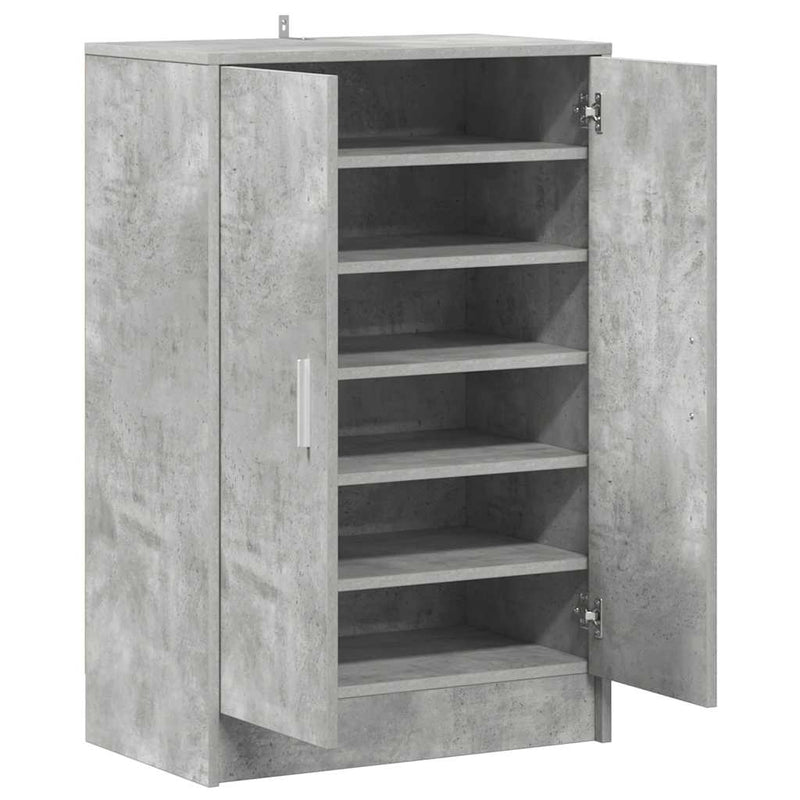 vidaXL betonszürke szerelt fa cipősszekrény 60 x 35 x 92 cm