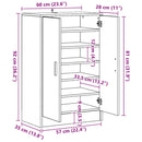 vidaXL betonszürke szerelt fa cipősszekrény 60 x 35 x 92 cm