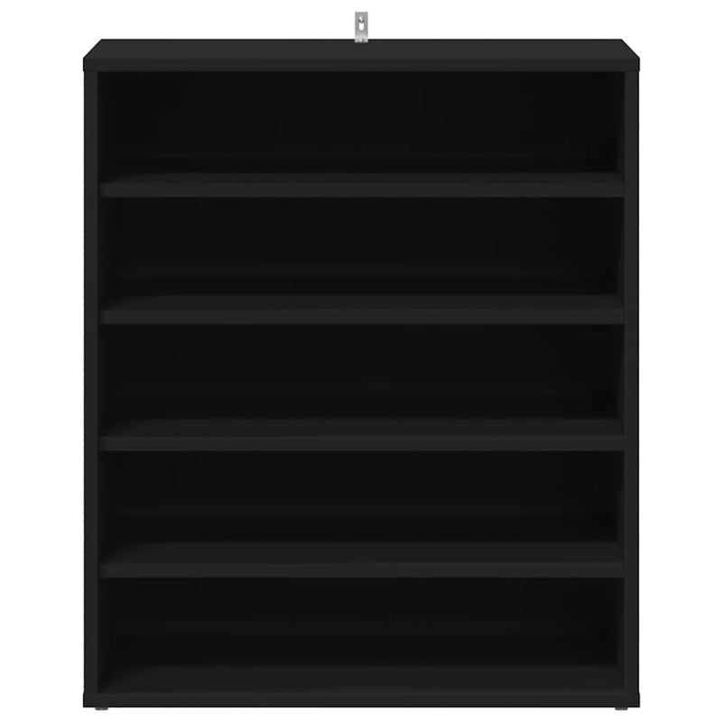 vidaX fekete szerelt fa cipősszekrény 60 x 35 x 70 cm