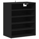 vidaX fekete szerelt fa cipősszekrény 60 x 35 x 70 cm
