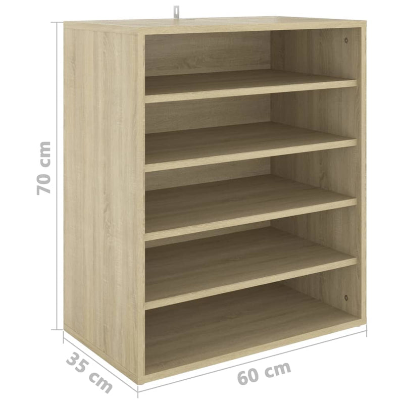 vidaXL sonoma tölgy színű szerelt fa cipősszekrény 60 x 35 x 70 cm
