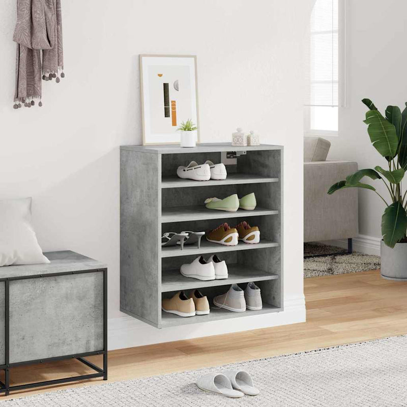 vidaXL betonszürke szerelt fa cipősszekrény 60 x 35 x 70 cm