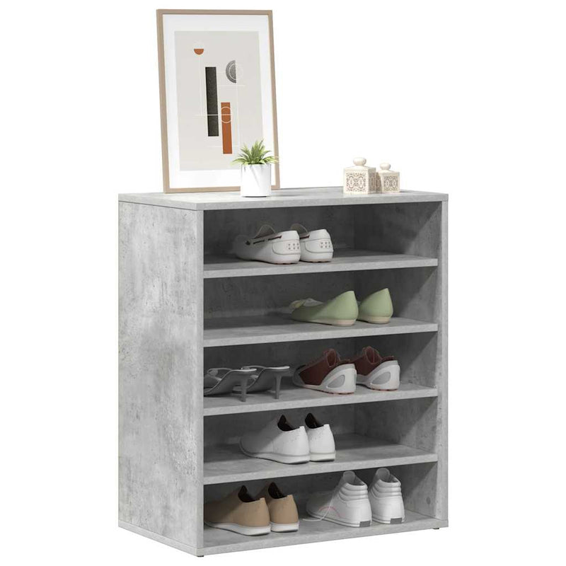 vidaXL betonszürke szerelt fa cipősszekrény 60 x 35 x 70 cm