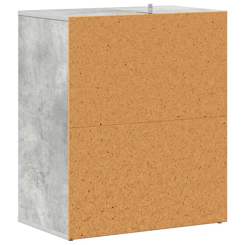 vidaXL betonszürke szerelt fa cipősszekrény 60 x 35 x 70 cm