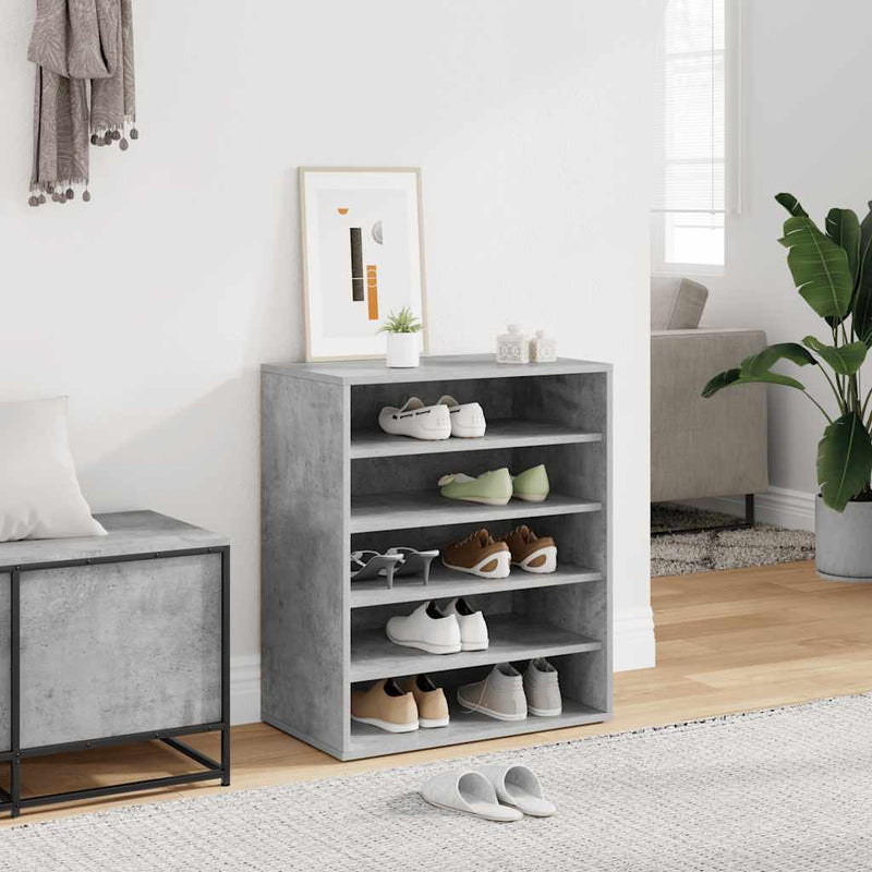 vidaXL betonszürke szerelt fa cipősszekrény 60 x 35 x 70 cm