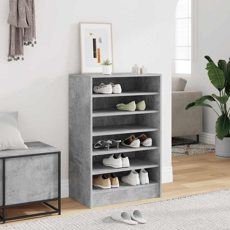 vidaXL betonszürke szerelt fa cipősszekrény 60 x 35 x 92 cm