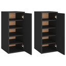 vidaXL 2 db fekete forgácslap cipősszekrény 32 x 35 x 70 cm