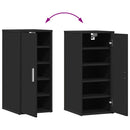 vidaXL 2 db fekete forgácslap cipősszekrény 32 x 35 x 70 cm
