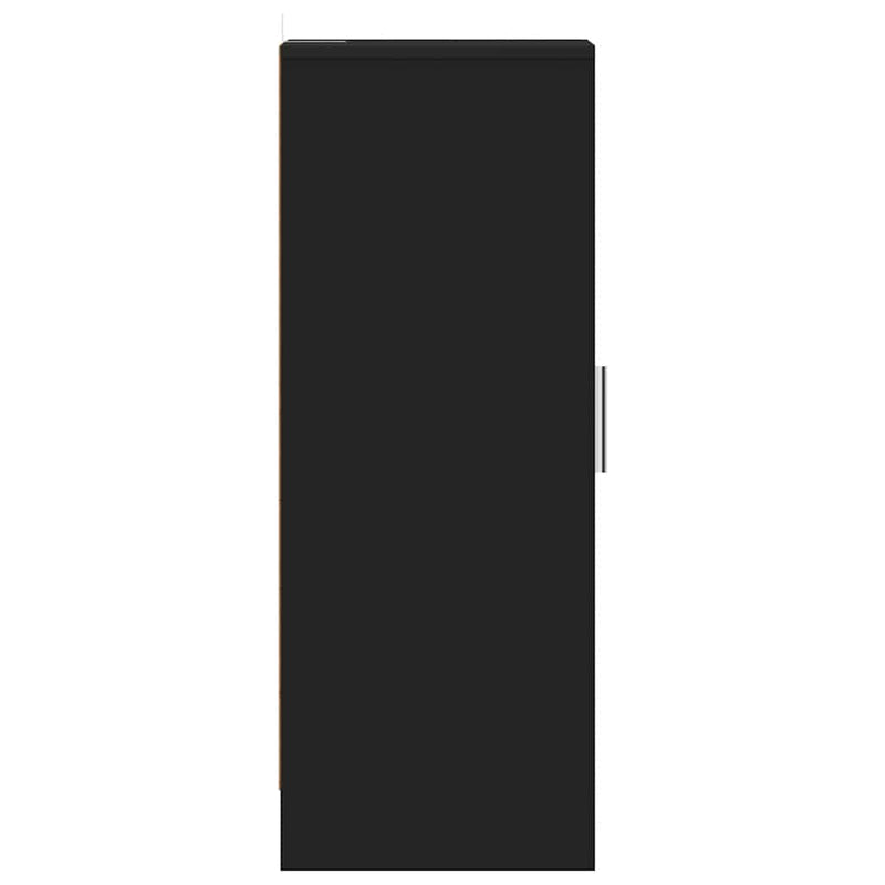 vidaXL fekete szerelt fa cipősszekrény 32 x 35 x 92 cm