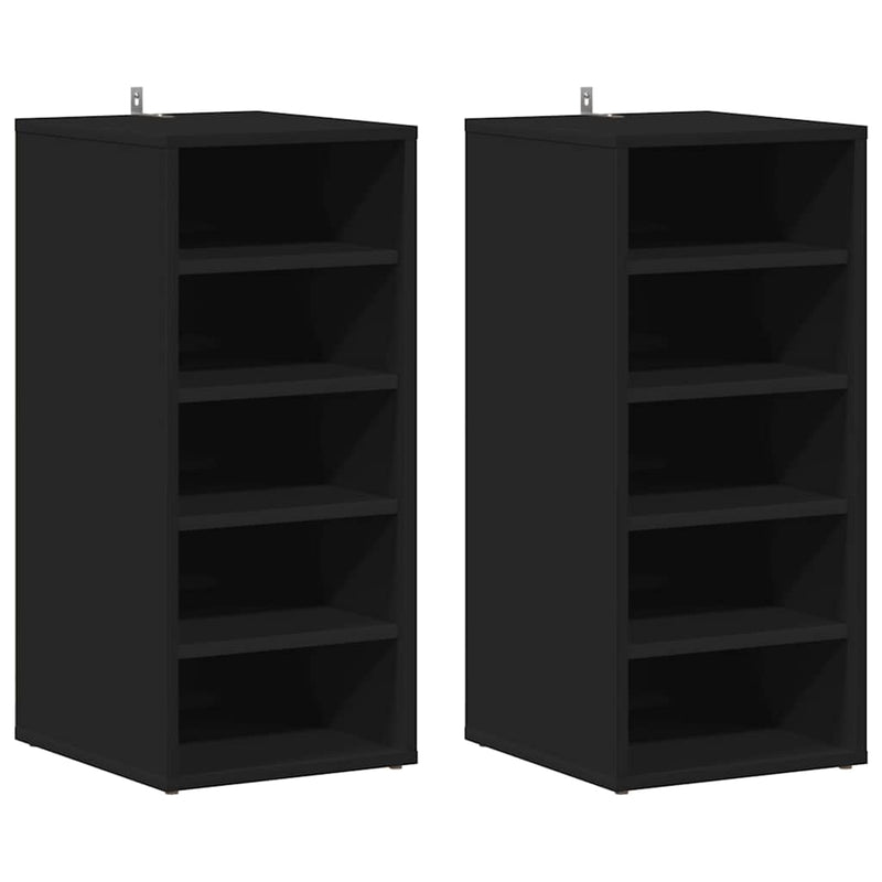 vidaXL 2 db fekete szerelt fa cipősszekrény 31,5 x 35 x 70 cm