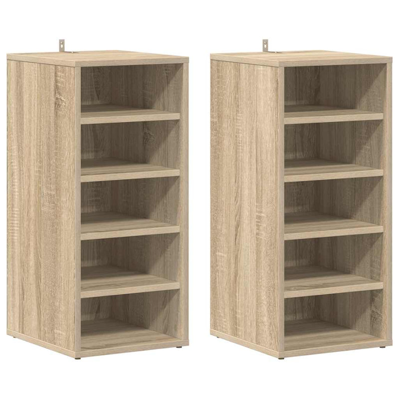 vidaXL 2 db sonoma tölgy színű szerelt fa cipősszekrény 31,5x35x70 cm