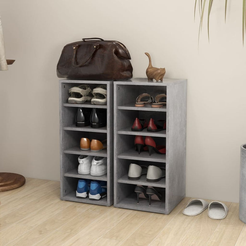 vidaXL 2 db betonszürke szerelt fa cipősszekrény 31,5 x 35 x 70 cm