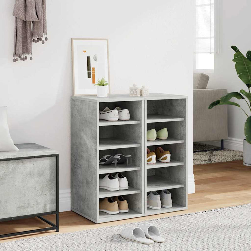 vidaXL 2 db betonszürke szerelt fa cipősszekrény 31,5 x 35 x 70 cm