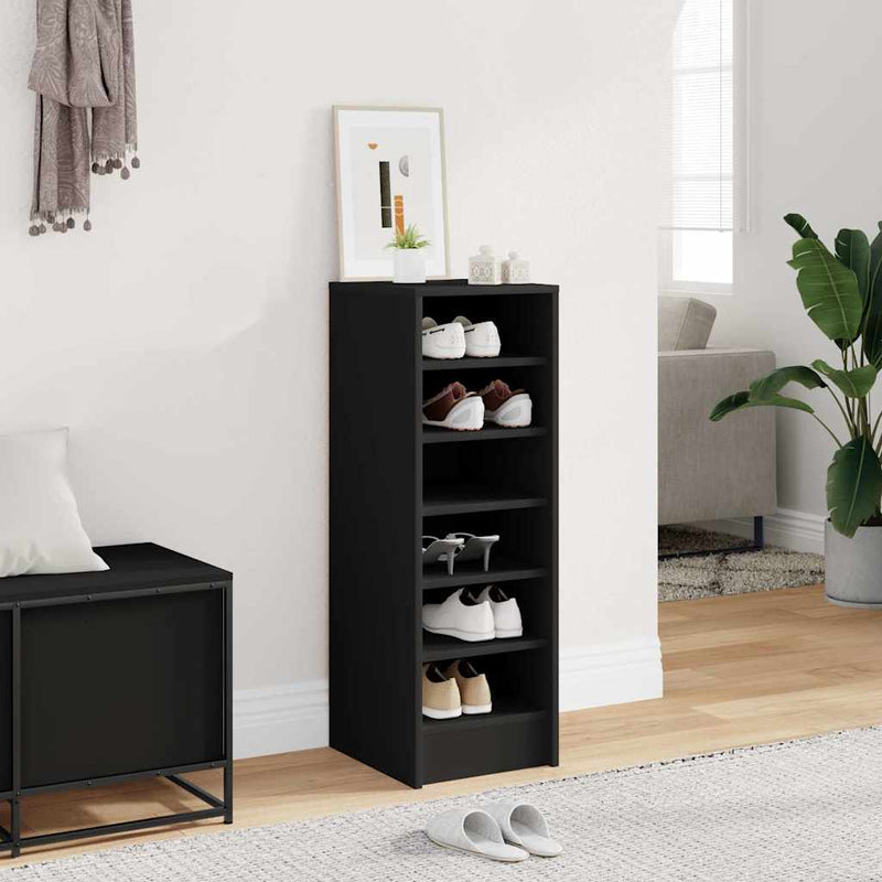 vidaXL fekete szerelt fa cipősszekrény 31,5 x 35 x 90 cm