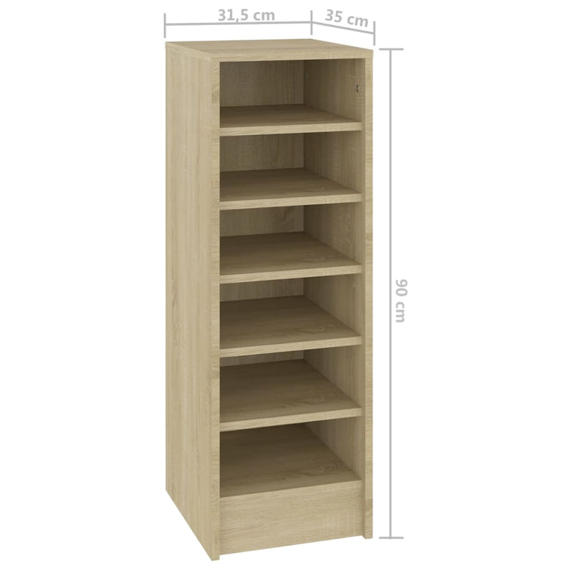 vidaXL sonoma tölgy színű szerelt fa cipősszekrény 31,5 x 35 x 90 cm