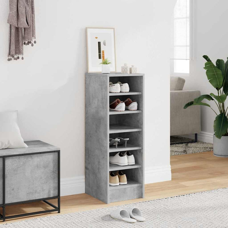 vidaXL betonszürke szerelt fa cipősszekrény 31,5 x 35 x 90 cm