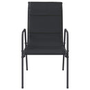 vidaXL 2 db fekete acél és textilén kerti szék