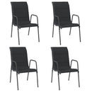 vidaXL 4 db fekete acél és textilén kerti szék