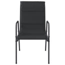 vidaXL 4 db fekete acél és textilén kerti szék