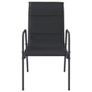 vidaXL 6 db fekete acél és textilén kerti szék