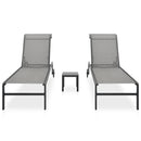 vidaXL 2 db textilén és acél napozóágy asztallal