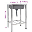 vidaXL egymedencés rozsdamentes acél kempingmosogató