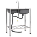 vidaXL kétmedencés rozsdamentes acél kempingmosogató