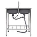 vidaXL kétmedencés rozsdamentes acél kempingmosogató