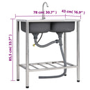 vidaXL kétmedencés rozsdamentes acél kempingmosogató