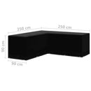 vidaXL 2 db L-alakú kerti bútor huzat 12 fűzőlyukkal 250 x 250 x 90 cm