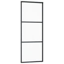 vidaXL ESG üveg és alumínium tolóajtó fémszerelvény-szettel 76x205 cm