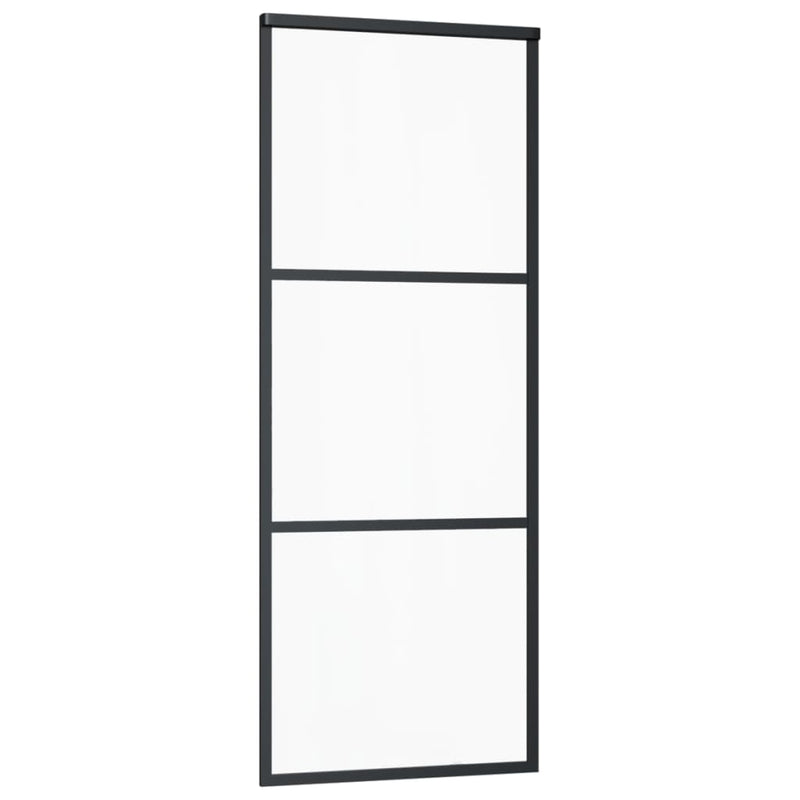 vidaXL ESG üveg és alumínium tolóajtó fémszerelvény-szettel 76x205 cm