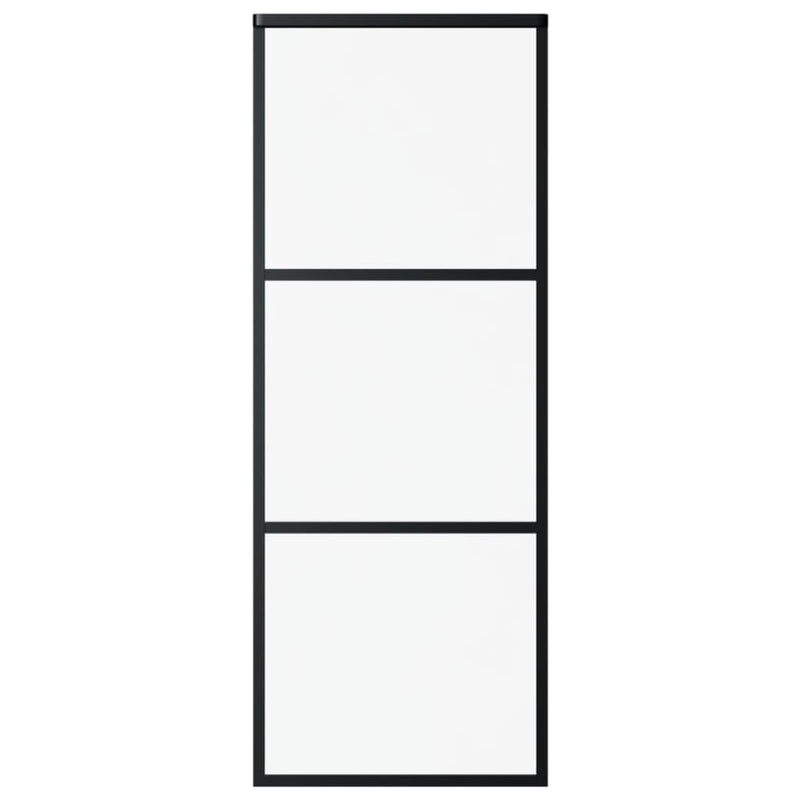vidaXL ESG üveg és alumínium tolóajtó fémszerelvény-szettel 76x205 cm