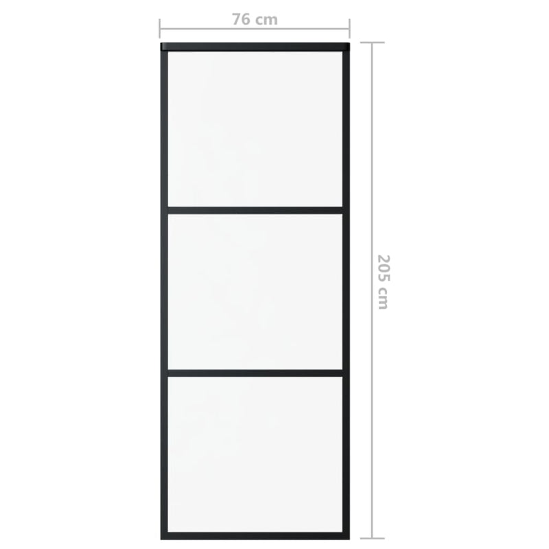 vidaXL ESG üveg és alumínium tolóajtó fémszerelvény-szettel 76x205 cm