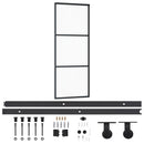 vidaXL ESG üveg és alumínium tolóajtó fémszerelvény-szettel 76x205 cm